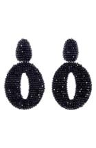 Women's Oscar De La Renta Beaded Frontal Hoop Clip Earrings