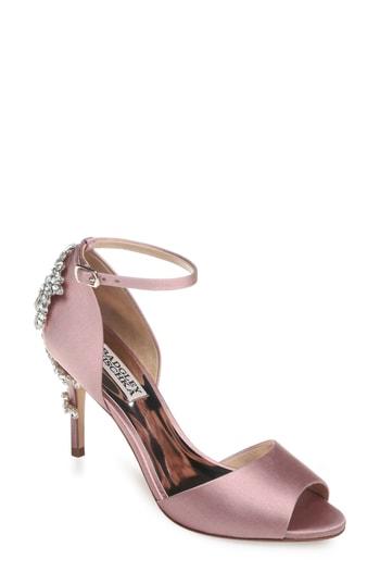 Women's Badgley Mischka Vienna Crystal Embellished Ankle Strap Pump .5 M - Pink
