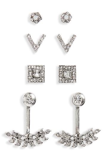 Women's Bp. 4-pack Crystal Earrings & Ear Cuffs