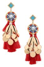 Women's Kitsch Stone Charm & Tassel Earrings