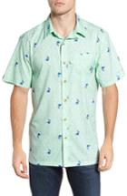 Men's Columbia Super Slack Tide Patterned Woven Shirt, Size - Green