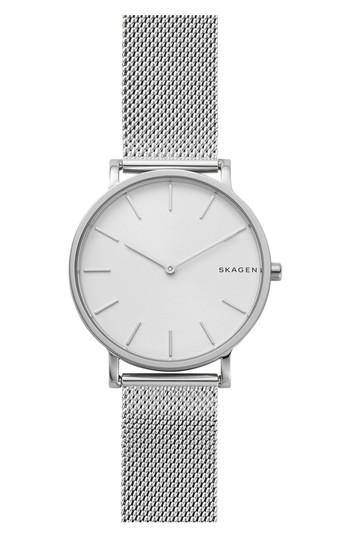 Men's Skagen Hagen Slim Mesh Strap Watch, 38mm