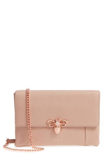 Ted Baker London Zzlee Bee Embellished Crossbody Bag - Pink