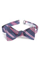 Men's John W. Nordstrom Dotted Stripe Silk Bow Tie, Size - Pink