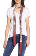 Women's Hinge Fringe Velvet Skinny Scarf, Size - Pink
