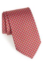 Men's Salvatore Ferragamo Ersilia Print Silk Tie, Size - Red