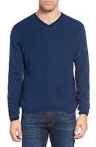 Men's Zachary Prell V-neck Colorblock Merino Wool Pullover, Size - Blue