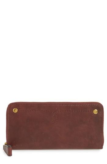 Women's Frye Campus Rivet Leather Continental Zip Wallet -
