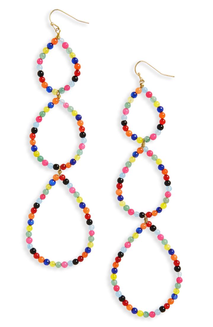 Women's Panacea Beaded Tiered Teardrop Earrings