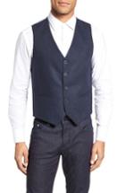 Men's Stone Rose Textured Wool Blend Vest (s) - Blue