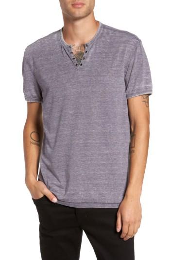 Men's John Varvatos Eyelet Henley T-shirt, Size - Purple