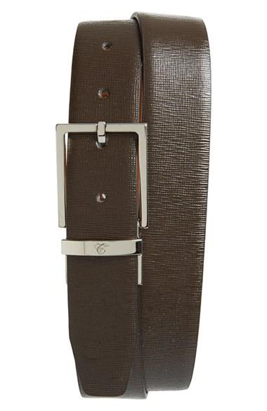 Men's Canali Reversible Leather Belt - Brown
