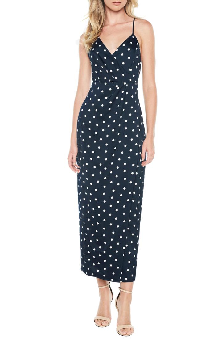 Women's Bardot Spotty Faux Wrap Dress - Blue