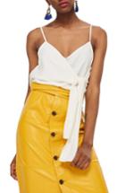 Women's Topshop Chrissie Tie Detail Camisole Us (fits Like 0) - Ivory