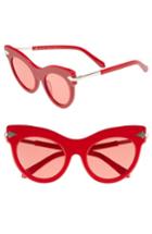 Women's Karen Walker Miss Lark 52mm Cat Eye Sunglasses - Red