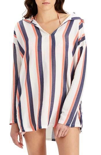 Women's Onia Sophia Stripe Hooded Cover-up Tunic - Orange