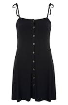 Women's Topshop Button Down Rib Minidress Us (fits Like 0) - Black
