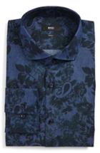 Men's Boss Slim Fit Floral Dress Shirt .5 - Green