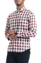 Men's Good Man Brand Slim Fit Ombre Plaid Sport Shirt - Red