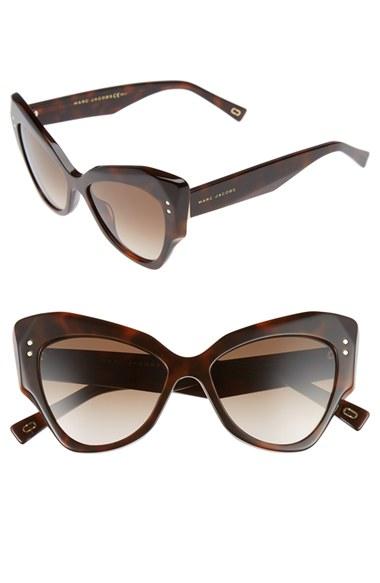 Women's Marc Jacobs 52mm Cat Eye Sunglasses - Havana Medium