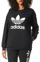 Women's Adidas Originals Trefoil Crewneck Sweatshirt - Black