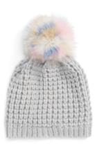 Women's Kyi Kyi Genuine Fox Pompom Hat - Red