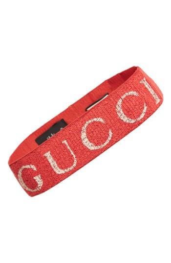 Gucci Teban Logo Headband, Size - Red