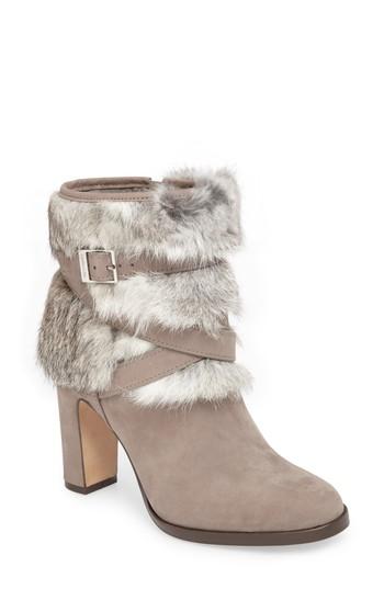 Women's Louise Et Cie Yuma Genuine Rabbit Fur Bootie .5 M - Grey