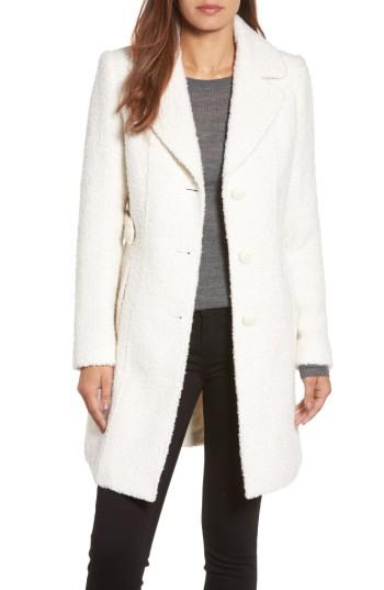 Petite Women's Gallery Boucle Coat P - Ivory