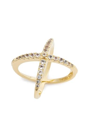 Women's Elizabeth And James 'windrose' Pave White Topaz Ring