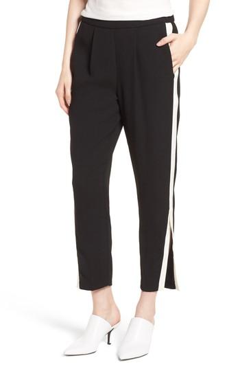 Women's Habitual Ria Side Stripe Ankle Track Pants - Black