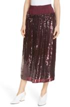 Women's Tibi Sequin Layer Silk Midi Skirt