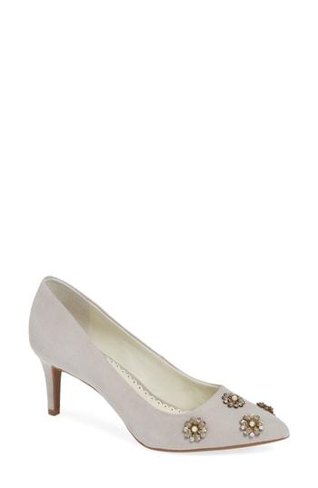 Women's 1901 Bradford Embellished Pointy Toe Pump M - Grey