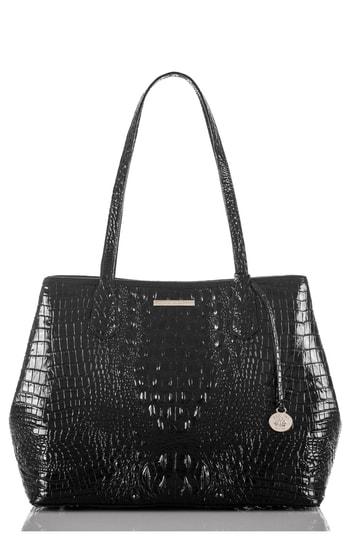 Brahmin Julian Croc Embossed Leather Tote - Black