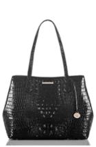 Brahmin Julian Croc Embossed Leather Tote - Black