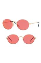Women's Ray-ban Youngster 53mm Oval Sunglasses - Pink/ Red Mirror