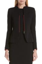 Women's Emporio Armani Contrast Zip Jacket Us / 38 It - Black