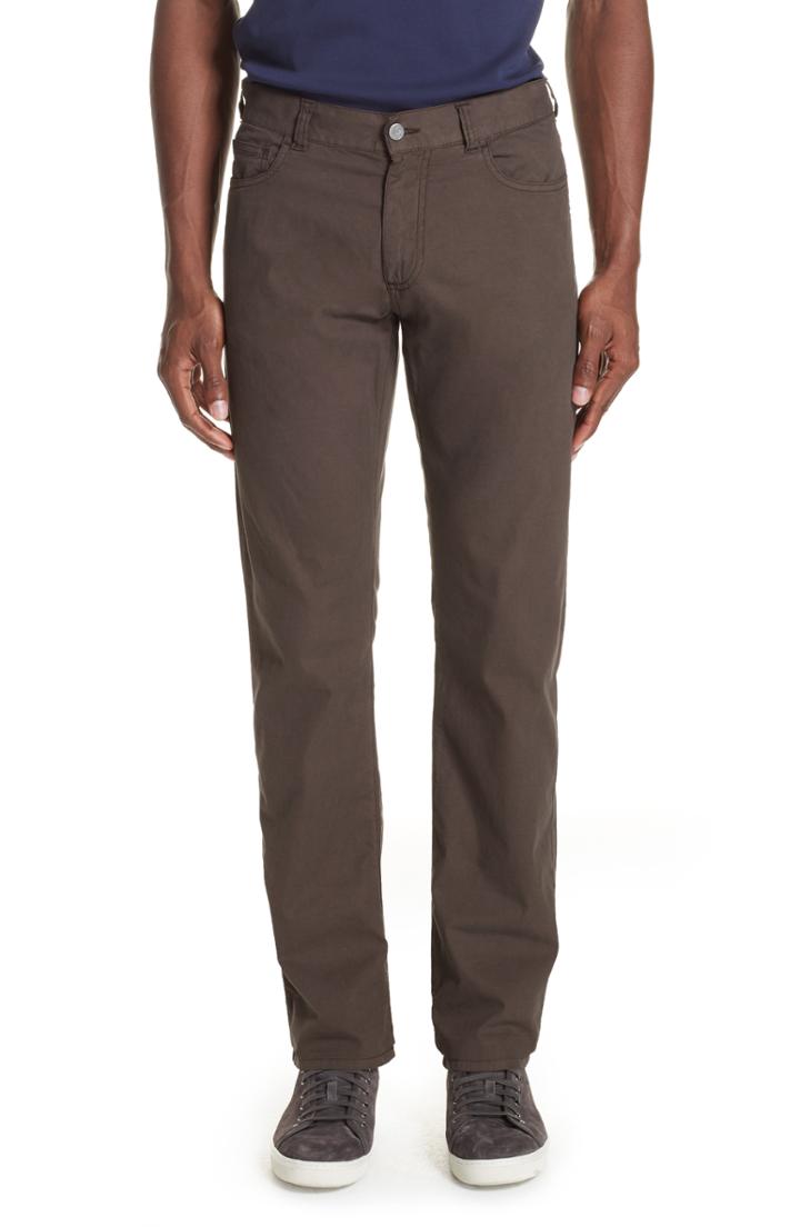Men's Canali Stretch Cotton & Silk Five Pocket Trousers