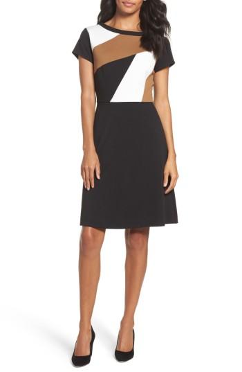 Women's Ellen Tracy Colorblock Fit & Flare Dress