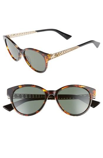 Women's Dior Diorama Mini 52mm Mirrored Lens Special Fit Sunglasses - Havana/ Gold