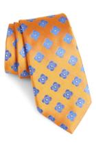 Men's Nordstrom Men's Shop Cameron Floral Medallion Silk Tie, Size - Orange