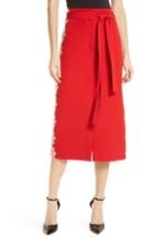 Women's Robert Rodriguez Eva Lace Trim Skirt - Red