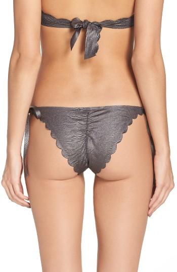 Women's Pilyq Scalloped Reversible Bikini Bottoms - Black