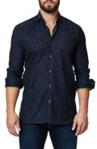 Men's Maceoo Trim Fit Print Sport Shirt (xxl) - Blue