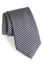 Men's Calibrate Stripe Silk Tie, Size - Black