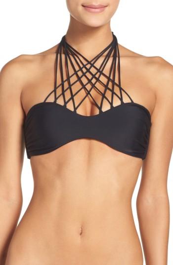 Women's Mikoh Kahala High Neck Bikini Top - Black