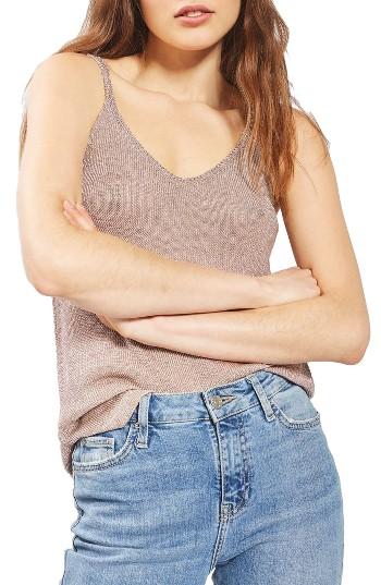 Women's Topshop Metallic Knit Camisole