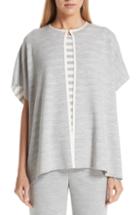 Women's St. John Collection Knit Reversible Poncho, Size /small - Grey