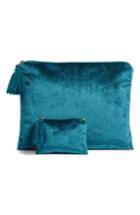 Levtex Set Of 2 Velvet Storage Bags - Blue