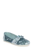 Women's Toms Bow Velvet Slip-on .5 M - Blue